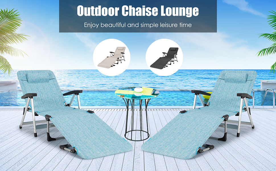 Folding Outdoor Patio Lounger  - Goplus